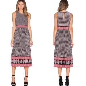 Ulla Johnson Oona Silk Smocked Dark Indian Floral Midi Dress 4